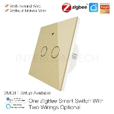 Выключатель MOES Gang Smart Switch Sensor w/o grounding ZS-EU2, Zigbee, 100-240 В