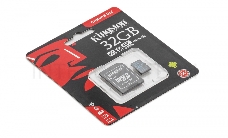 Флеш карта microSDHC 32GB  Class10 Kingston <SDCS2/32GB> Class10 UHS-I Canvas Select up to 100MB/s с адапт.