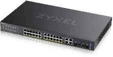 Гибридный L2 коммутатор PoE+ Zyxel NebulaFlex Pro GS2210-28HP, rack 19, 24xGE PoE+, 4xCombo (SFP/RJ-45), бюджет 375 Вт, автономное/облачное управление