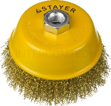 Кордщетка STAYER PROFESSIONAL 35125-125  чашечная М14 витая латунированная сталь d125мм