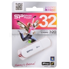 Флеш Диск Silicon Power 32Gb LuxMini 320 SP032GBUF2320V1W USB2.0 белый