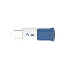 Флеш Диск Netac U182 Blue 64Gb <NT03U182N-064G-30BL>, USB3.0, сдвижной корпус, пластиковая бело-синяя