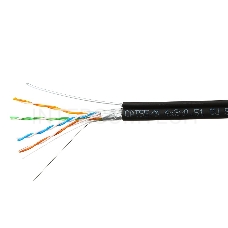 Кабель SkyNet Premium FTP outdoor 4x2x0,51 на тросу, медный, FLUKE TEST, кат.5e, однож., 305 м, на катушке, черный