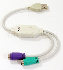 Кабель AM-2xPS/2 0.1м VCOM USB->2xPS/2 (адаптер для подключения PS/2 клавиатуры и мыши к USB порту), VUS7057