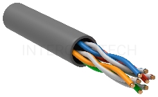 Кабель связи ITK витая пара U/UTP, кат.5E, 4 пары 24AWG solid, 305м, LSZH, серый