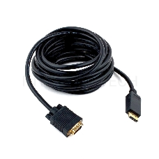 Кабель DisplayPort->VGA Cablexpert CCP-DPM-VGAM-5M, 5м, 20M/15M, черный, экран, пакет