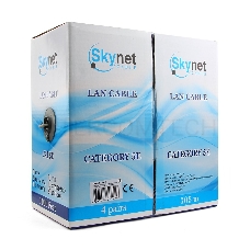 Кабель SkyNet Premium UTPнг-LSZH 4x2x0,51, низкое дымовыделение, нулевое содержание галогенов, медный, FLUKE TEST, кат.5e, однож., 305 м, box, оранжевый