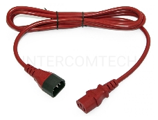 Шнур для блока питания Hyperline PWC-IEC13-IEC14, IEC 320 C13, вилка C14, 3 м, 10А, провода 3 х 1,0 кв. мм, цвет: красный