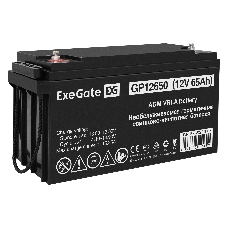 Аккумуляторная батарея ExeGate GP12650 (12V 65Ah, под болт М6)