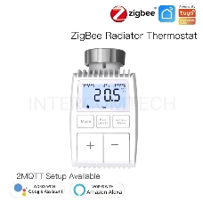 Термостатическая головка MOES Temperature Controller ZTRV-ZX-TV01 Zigbee,  AA 2шт х 1.5 V, накладная, белая