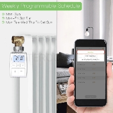 Термостатическая головка MOES Temperature Controller ZTRV-ZX-TV01 Zigbee,  AA 2шт х 1.5 V, накладная, белая