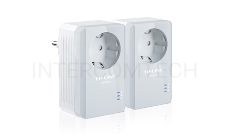 Сетевой адаптер TP-Link TL-PA4010PKIT AV600 Powerline  Adapter with AC Pass Through Starter Kit, Ultra Compact Size, 500Mbps Powerline Datarate,  10/100Mbps Fast Ethernet, HomePlug AV, Green Powerline,  Plug and Play