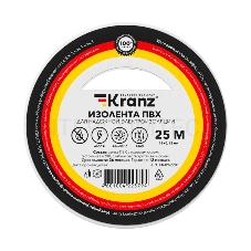 Изолента ПВХ KRANZ 0.13х19 мм, 25 м, белая (5 шт./уп.)