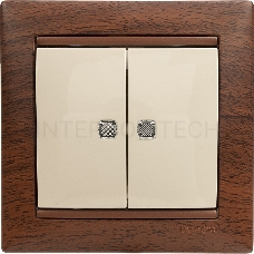 Двухклавишный выключатель Legrand Valena 774328 с подсветкой, крем