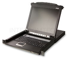 Переключатель KVM ATEN LCD 17 => 8 cpu PS2/USB+VGA, с KVM-шнурами PS2 1х1.8м.;USB 1x1.8м., 1280x1024, 1U 19, исп.спец.шнуры (CL5708M-AT-RG)