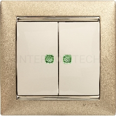 Двухклавишный выключатель Legrand Valena 774328 с подсветкой, крем