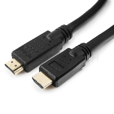 Кабель HDMI Cablexpert CC-HDMI4-30M, 30м, v1.4, 19M/19M, черный, позол.разъемы, экран, однонаправленный, пакет