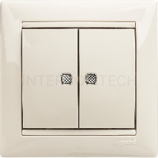 Двухклавишный выключатель Legrand Valena 774328 с подсветкой, крем
