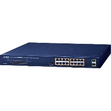 PLANET GSW-1820HP 16-Port 10/100/1000T 802.3at PoE + 2-Port 1000X SFP Ethernet Switch (240W PoE Budget, Standard/VLAN/Extend mode)