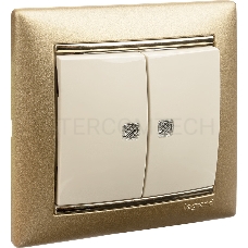 Двухклавишный выключатель Legrand Valena 774328 с подсветкой, крем