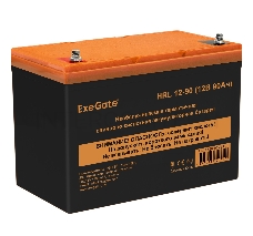 Аккумуляторная батарея ExeGate EX285655RUS HRL 12-90 (12V 90Ah, под болт М6)