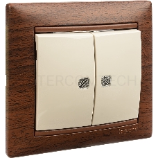 Двухклавишный выключатель Legrand Valena 774328 с подсветкой, крем