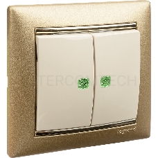 Двухклавишный выключатель Legrand Valena 774328 с подсветкой, крем