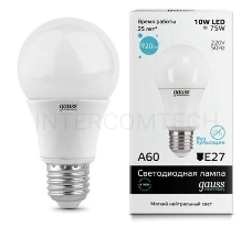 Лампа светодиодная GAUSS Elementary 23220  LED A60 E27 10W 4100K 1/40