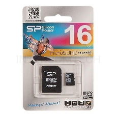 Флеш карта microSD 16Gb Class10 Silicon Power SP016GBSTH010V10