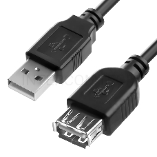 Удлинитель 1.8m USB 2.0, AM/AF, черный Удлинитель 1.8m USB 2.0, AM/AF, черный