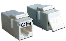 Повторитель портов RJ-45, неэкранированный, кат.5E, формата Keystone, белый