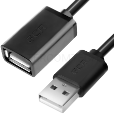Удлинитель Greenconnect 2.0m  USB 2.0, AM/AF витой, черный, 28/28 AWG, экран, Premium, GCR-UEC0M-BB2S-2.0m