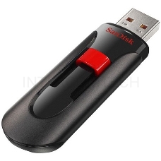 Флеш Диск Sandisk 64Gb Cruzer Glide SDCZ60-064G-B35 USB2.0 черный/красный