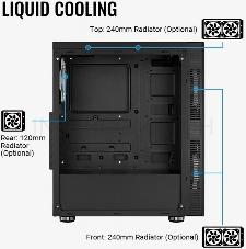 Корпус Aerocool Python (3xUSB, 2xAudio, 0.5 мм,2x200 мм FAN, прозрачная стенка-закаленное стекло, ATX, без БП)