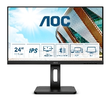 Монитор 23.8 AOC 24P2C Black с поворотом экрана (IPS, 1920x1080, 75Hz, 4 ms, 178°/178°, 250 cd/m, 50M:1, +HDMI, +Displa
