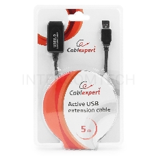 Кабель удлинитель USB 2.0 активный Gembird/Cablexpert UAE-01-5M, AM/AF, 5м