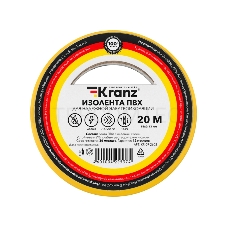 Изолента ПВХ KRANZ 0.13х15 мм, 20 м, желтая (10 шт./уп.)