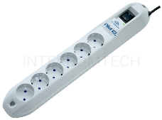 Сетевой фильтр Pilot GL 6 розеток (5 евро + 1 без заземления) 10 м Surge protector Pilot GL 6 outlets (5 euro + 1 without ground) 10A / 2.2kVt, 10m
