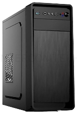 Корпус Miditower ExeGate XP-332 Black, ATX, <XP600, Black,120mm>, 2*USB, Audio