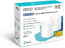 Система TP-Link Mesh AX3000 Whole Home  Wi-Fi System, Wi-Fi 6, 2402Mbps (4 streams) at 5GHz and 574Mbps (2 streams) at 2.4GHz, 2 Gigabit ports of each unit, support OFDMA, MU-MIMO, 802.11k/v/r seamless roaming, support WPA3, HomecareTM system, easy setup
