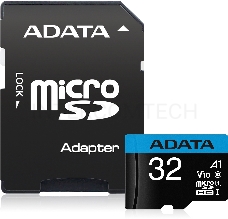Флеш карта microSD 32GB ADATA microSDHC Class 10 UHS-I A1 100/20 MB/s (SD адаптер)