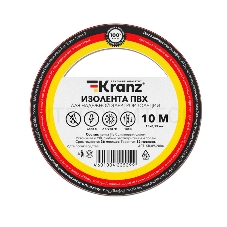 Изолента ПВХ KRANZ 0.13х15 мм, 10 м, красная (10 шт./уп.)