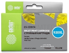 Картридж струйный Cactus CS-CD974 желтый для №920XL HP Officejet 6000/6500/7000/7500 (14,6ml)