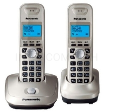 Телефон Panasonic KX-TG2512RUN (платиновый) {Доп трубка в комплекте,АОН, Caller ID,спикерфон на трубке,полифония}