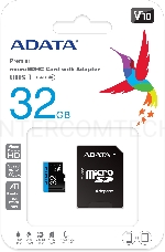 Флеш карта microSD 32GB ADATA microSDHC Class 10 UHS-I A1 100/20 MB/s (SD адаптер)