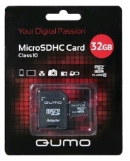 Флэш карта MicroSDHC 32Gb QUMO QM32MICSDHC10 {MicroSDHC Class 10, SD adapter}