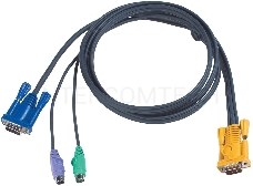 Кабель ATEN KVM Cable 2L-5206P -Кабель для KVM: 2*PS/2(m)+DB15(m) (PC) -на- SPHD15(m) (KVM), 6м