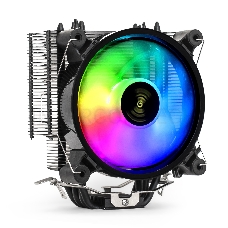 Кулер ExeGate Dark Magic EXX400V2-PWM.RGB (Al+Cu, черное покрытие, 4 тепл.трубки, LGA775/1150/1151/1155/1156/1200/1700/AM2/AM2+/AM3/AM3+/AM4/FM1/FM2/754/939/940, TDP 140W, Fan 120mm, PWM, 1200-2100RPM, Hydro bearing, 4pin, 11-24db, 605г, RGB подсветка, с