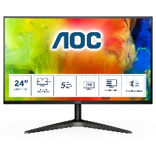 Монитор 23.6 AOC 24B1H Black (MVA, LED, 1920x1080, 8 ms, 178°/178°, 250 cd/m, 50M:1, +HDMI)