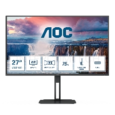 Монитор AOC LCD 27 [16:9] 2560х1440(WQHD) IPS, nonGLARE, Нет, 75 Гц, 300cd/m2, H178°/V178°, 1000:1, 20M:1, 16,7 миллионов цветов, 1ms, HDMI, DP, USB-Hub, Height adj, Pivot, Tilt, Swivel, Speakers, Audio out, 3Y, Black